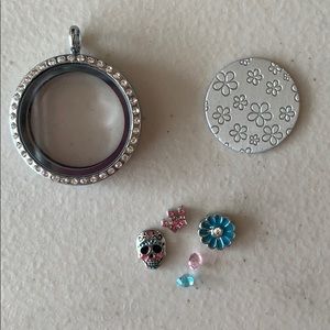 Origami Owl Skull/Flower Set